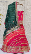 KcPc Pure Kota silk Rajasthani Lehriya Print With Gotapatti Work Lehenga KML