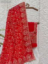 KcPc Pure banarasi dola silk with zari work LehengaBTUWhite red