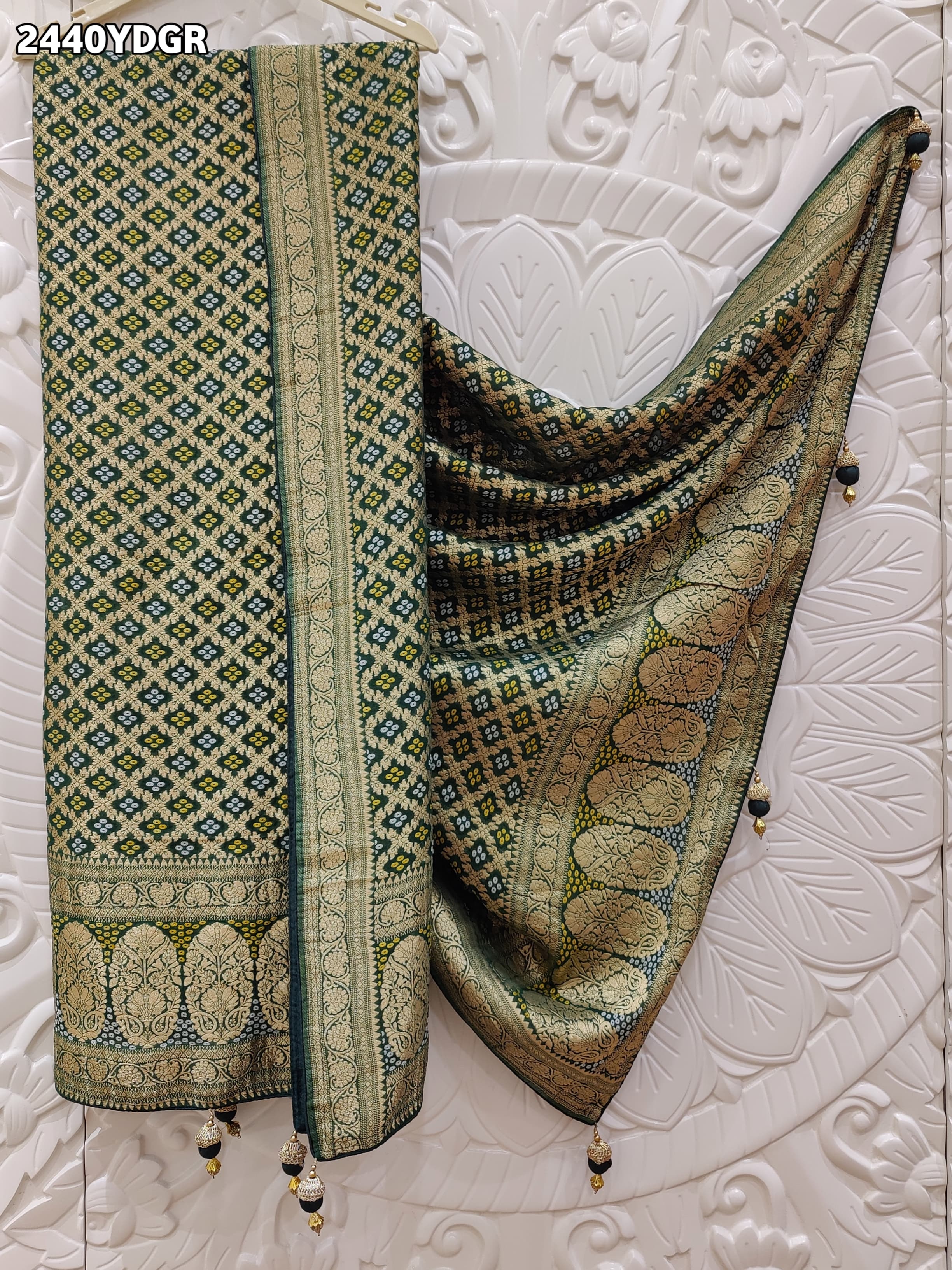KcPc New Georgette Bandhani Style With Zari weaving Work Dupatta MOH