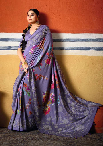 By Printed Saree With Casual Wear