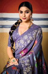 By Printed Saree With Casual Wear