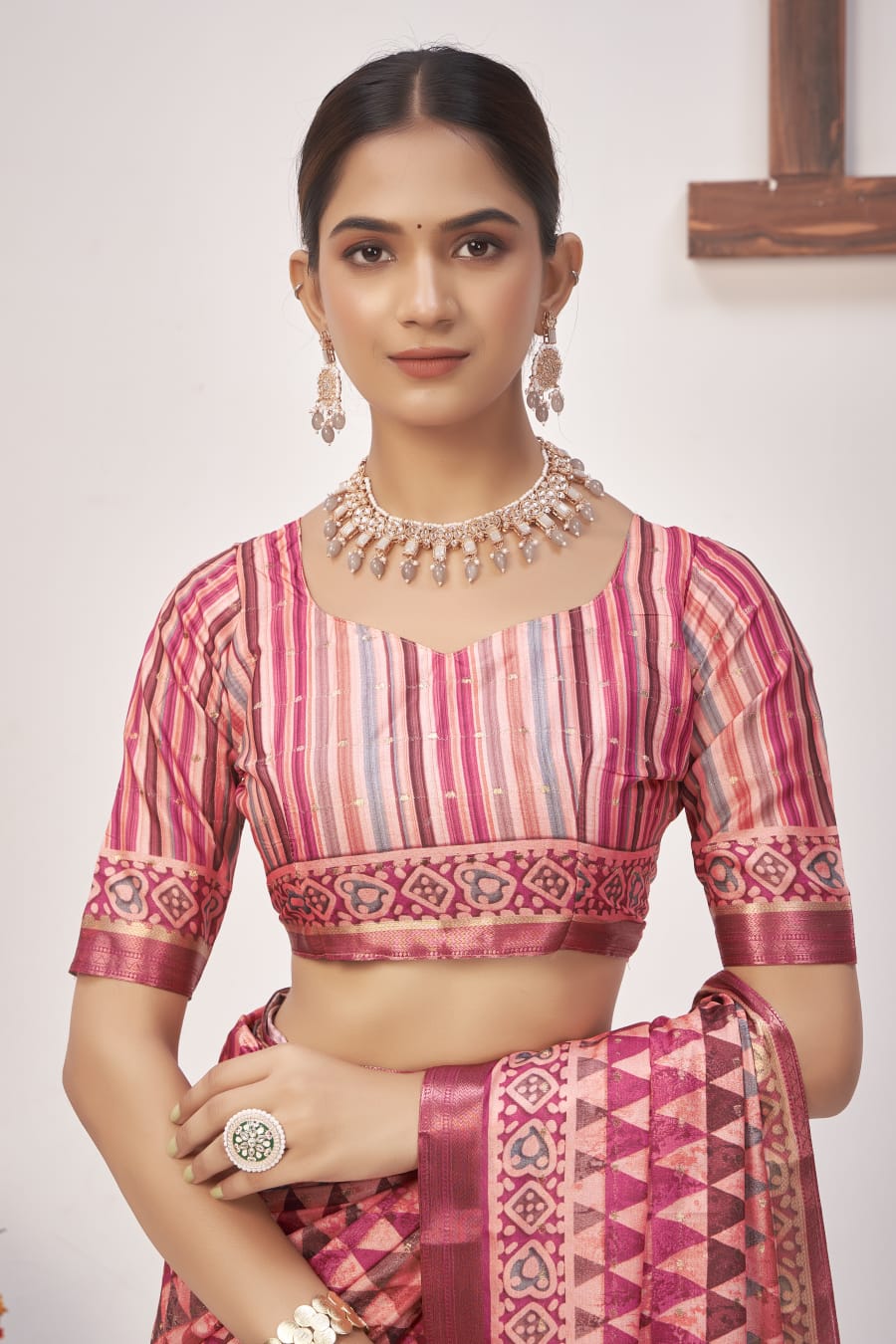 By Printed Saree With Casual Wear