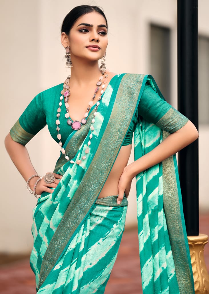 By Leheriya Saree With Casual wear