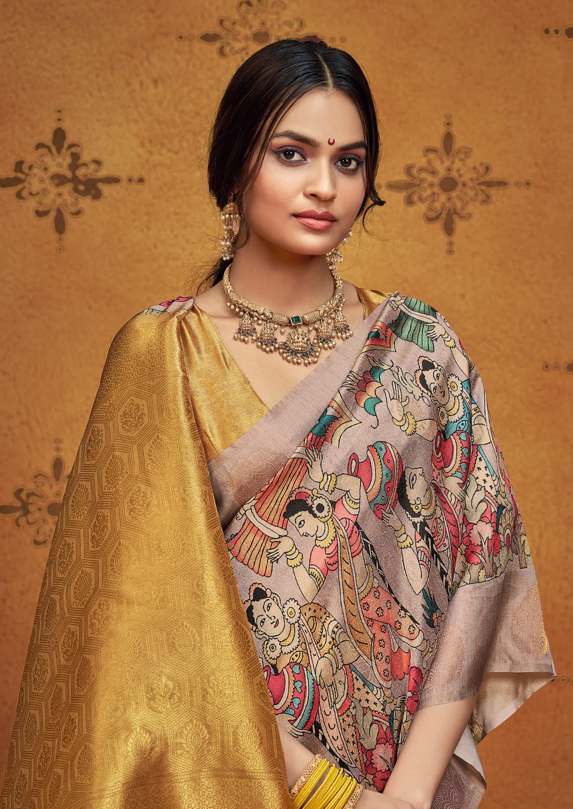By Kalamkari Saree With Casual Wear
