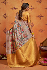 By Kalamkari Saree With Casual Wear