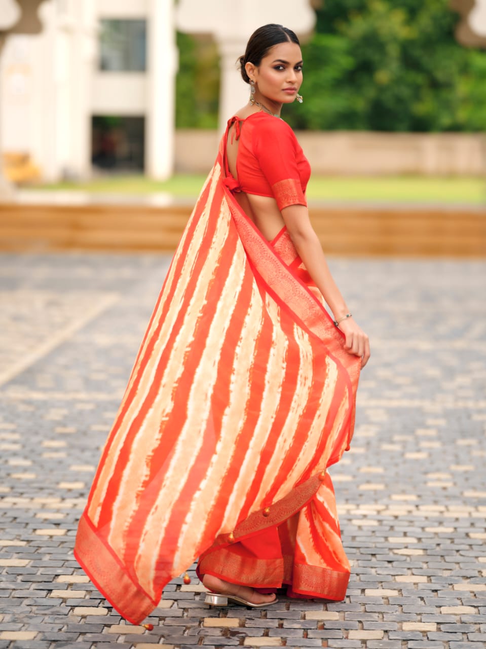 By Leheriya Saree With Casual wear