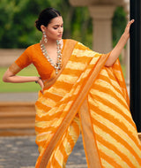 By Leheriya Saree With Casual wear