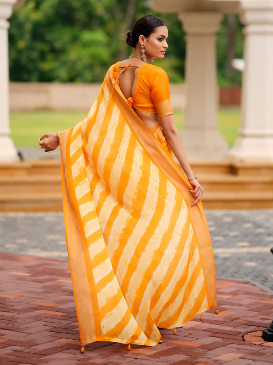 By Leheriya Saree With Casual wear