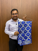 KcPc Special Silk Bandhani Dupatta with Handmade WorkRoyal BlueSA