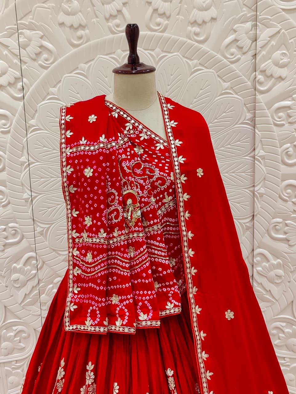 Sabyasachi Inspired Lehenga in red colour
