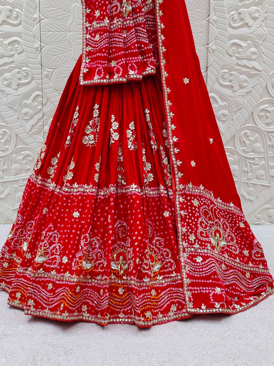 Sabyasachi Inspired Lehenga in red colour