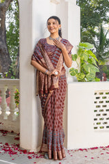 By Ajrakh Saree With Festive Wear