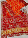 By Bandhani Saree With Gota Patti Work