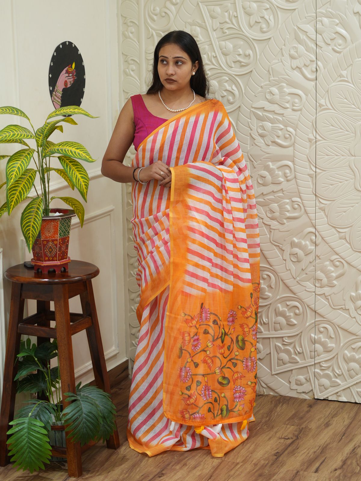 By Leheriya Saree With Festive Wear