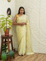 By Letest Elegant Banarasi Saree with Zari Border Perfect for Festive Wear