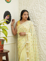 By Letest Elegant Banarasi Saree with Zari Border Perfect for Festive Wear