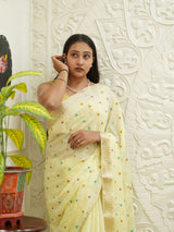By Letest Elegant Banarasi Saree with Zari Border Perfect for Festive Wear