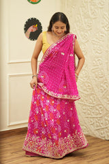 By Bandhani Lehenga With Gotapatti Work
