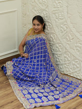 KcPc New Pure Khaddi Georgette Saree with Handcrafted Gota Patti WorkBTU