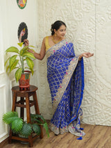 KcPc New Pure Khaddi Georgette Saree with Handcrafted Gota Patti WorkBTU
