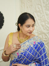 KcPc New Pure Khaddi Georgette Saree with Handcrafted Gota Patti WorkBTU