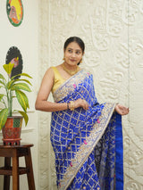 KcPc New Pure Khaddi Georgette Saree with Handcrafted Gota Patti WorkBTU