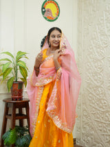 KcPc Pure Organza Bright Colour Beautiful Gotapatti Work LehengaBTU