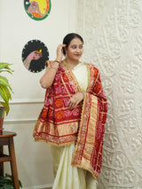 KcPc Pure Gaji Silk Aaratari Work Jardoji Odhna Dupatta kcpc
