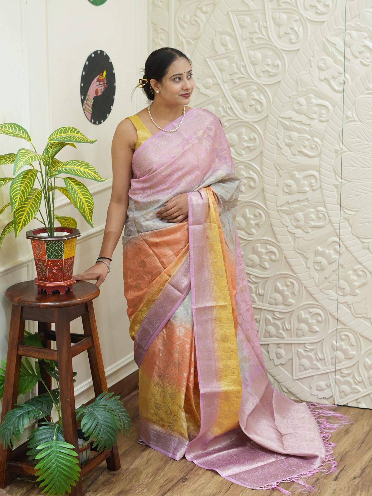 By Banarasi Saree WithParty Wear