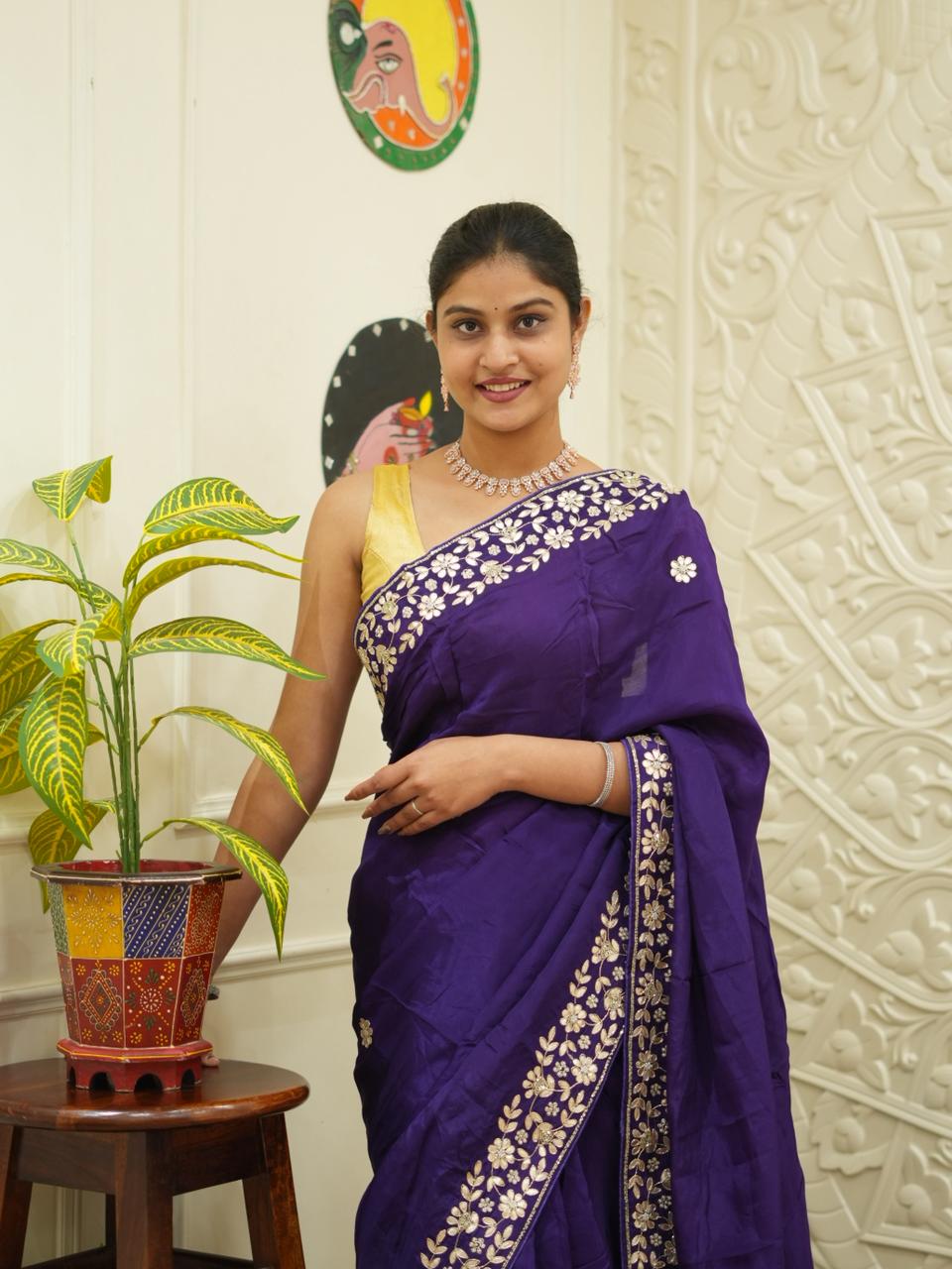KcPc NewPremium HO Munga Silk Designer Saree with Zardosi & Gotapatti WorkAMT