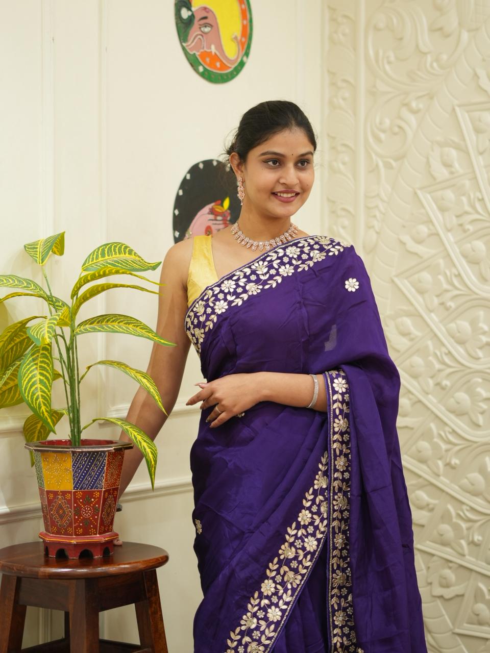 KcPc NewPremium HO Munga Silk Designer Saree with Zardosi & Gotapatti WorkAMT