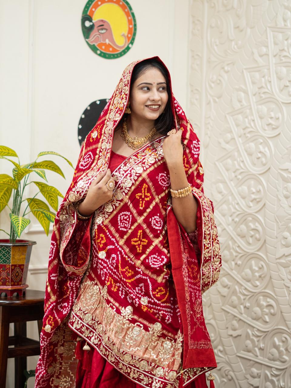 By Bandhani Style Lehanga With Festive Wear