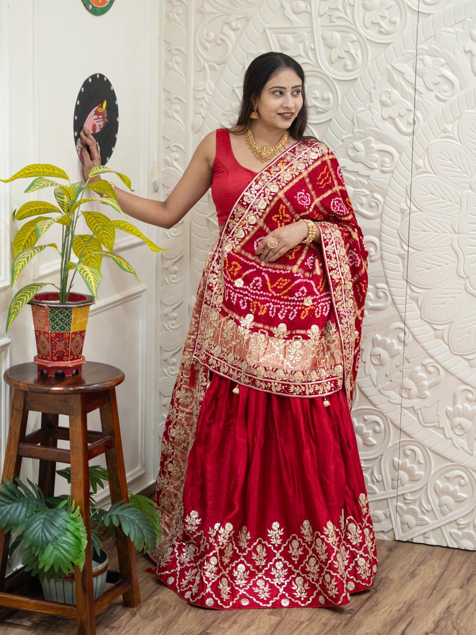 By Bandhani Style Lehanga With Festive Wear