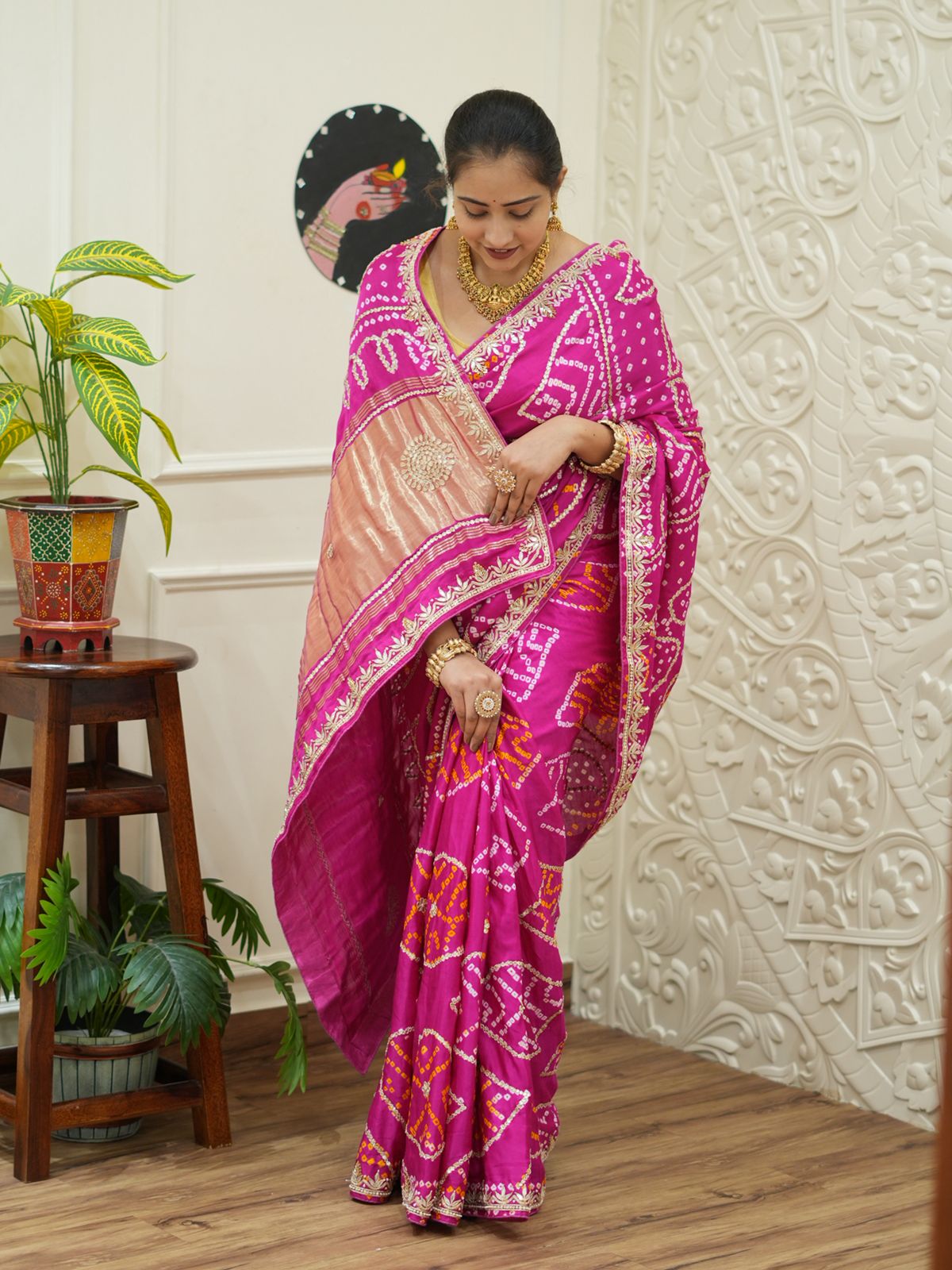 Gaji Silk Saree with Gota Patti work