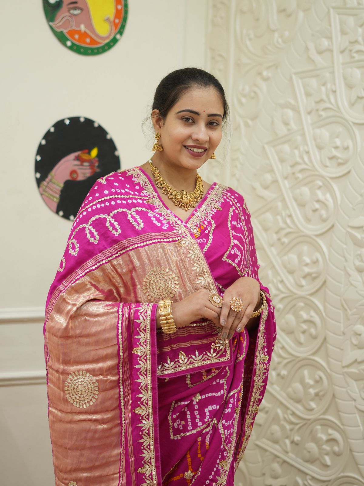 Gaji Silk Saree with Gota Patti work