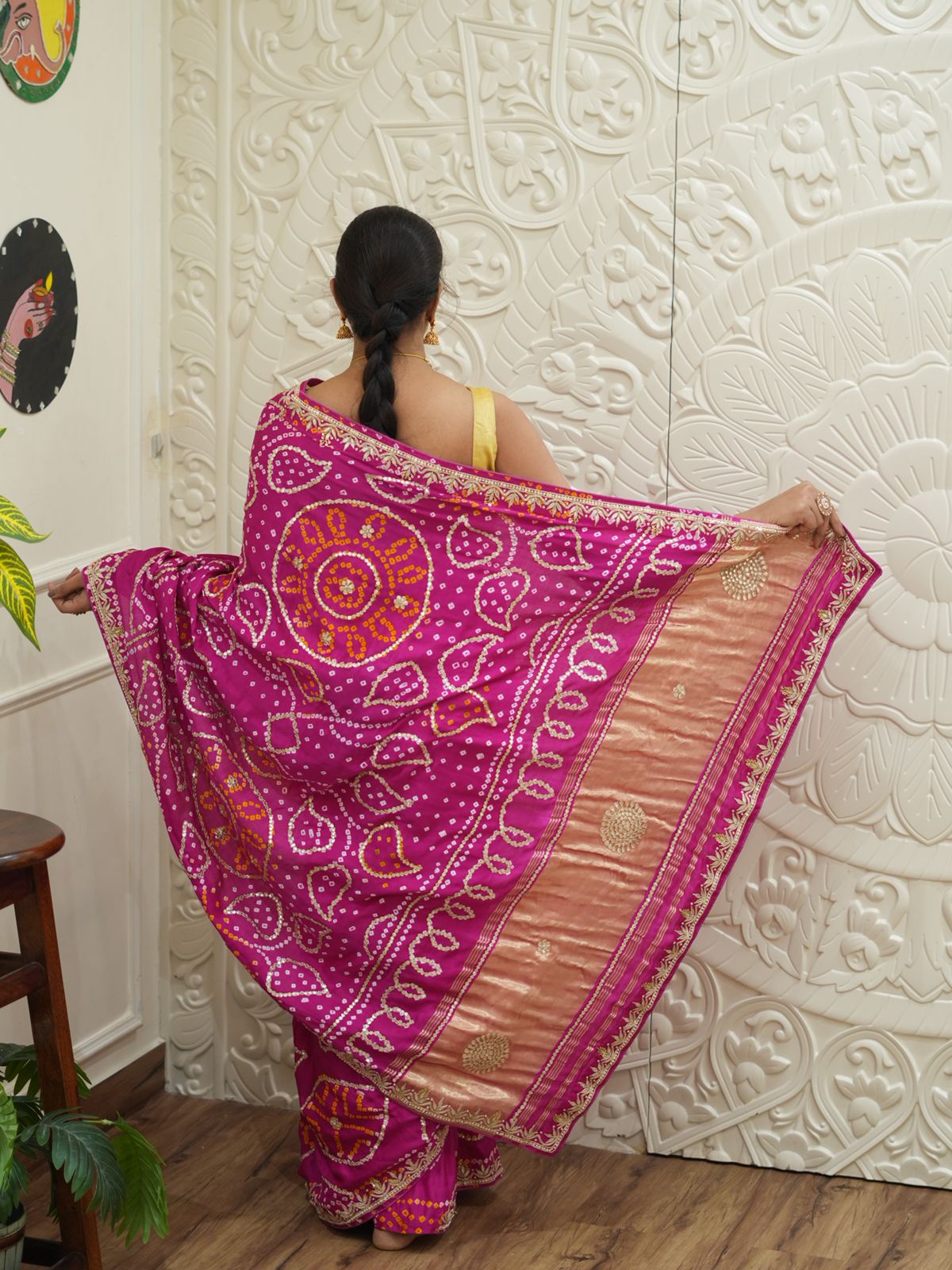Gaji Silk Saree with Gota Patti work