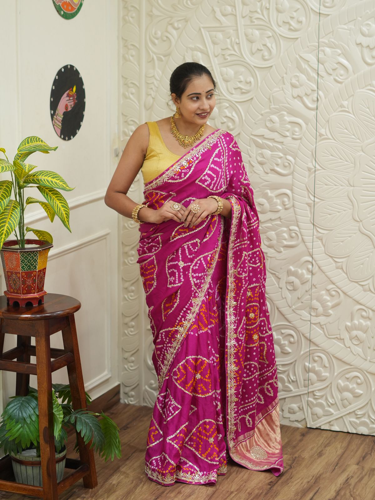 Gaji Silk Saree with Gota Patti work