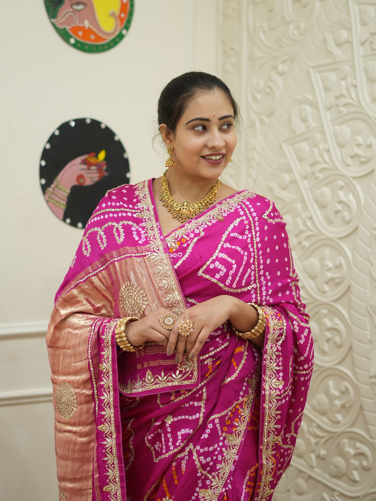 Gaji Silk Saree with Gota Patti work