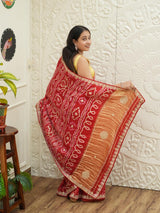 Bandhani Gaji Saree with gotapati work