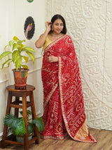 Bandhani Gaji Saree with gotapati work