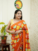 By Printed Saree With Festive Wear