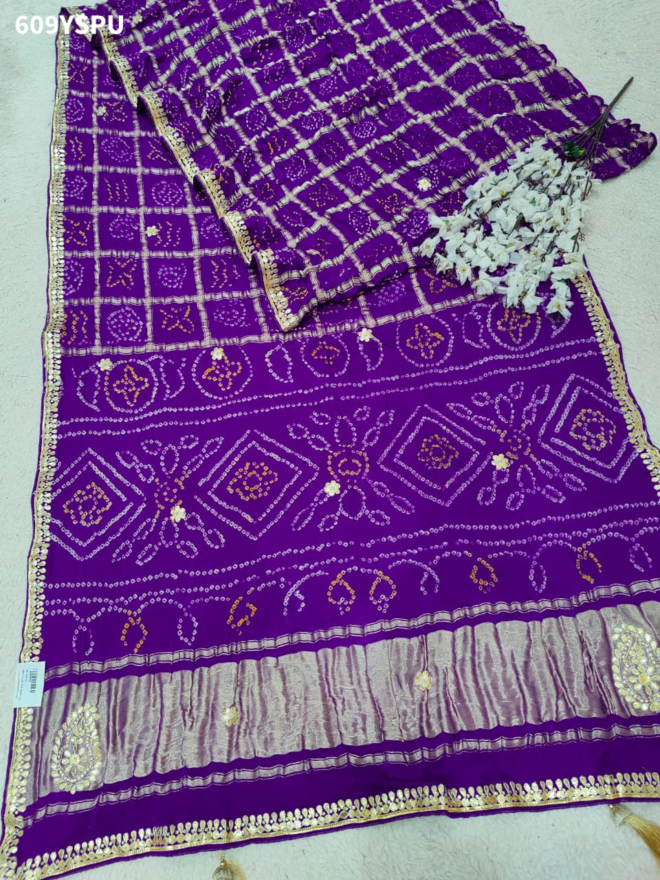 By New Bandhani Style Saree With Traditional Wear