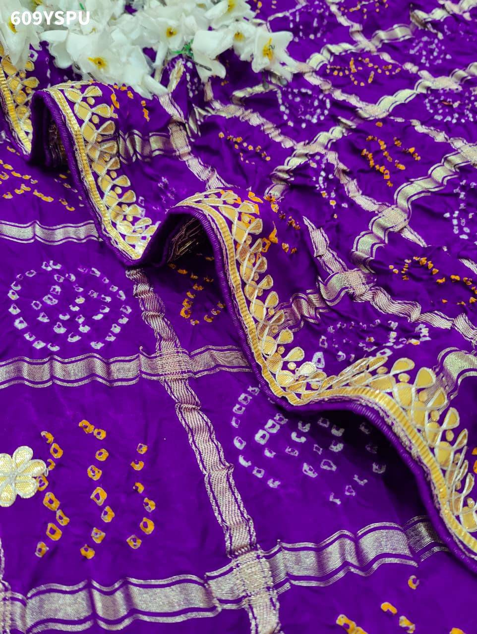 By New Bandhani Style Saree With Traditional Wear