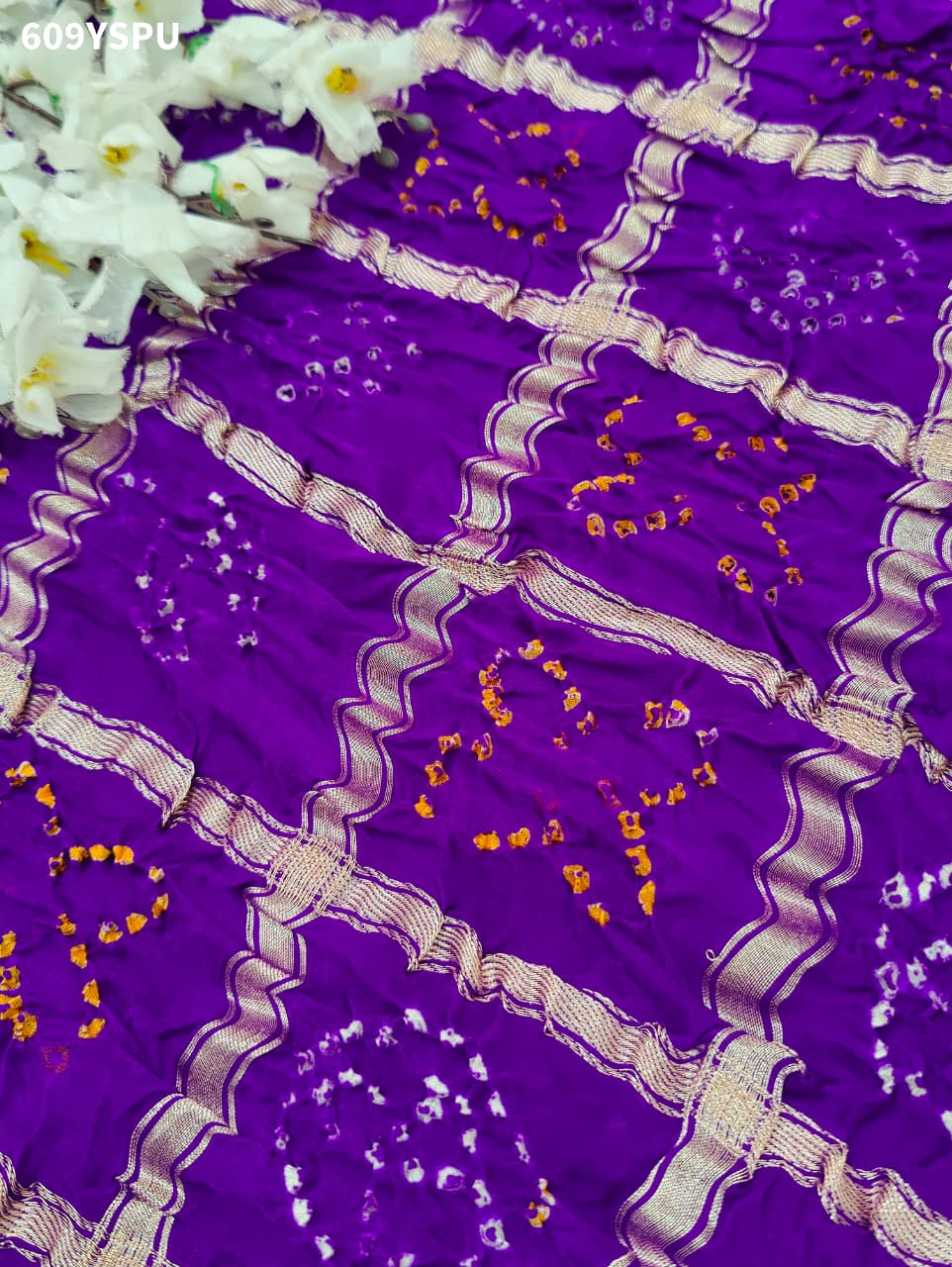 By New Bandhani Style Saree With Traditional Wear