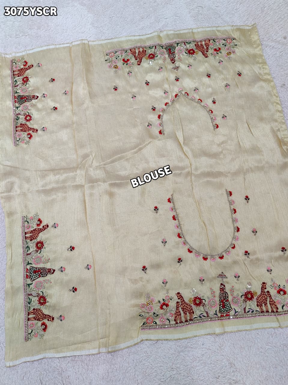 KcPc New Premium Tussar Tissue Saree with Elegant Embroidery WorkPAL