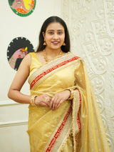 By Designer Saree With Zardosi Work
