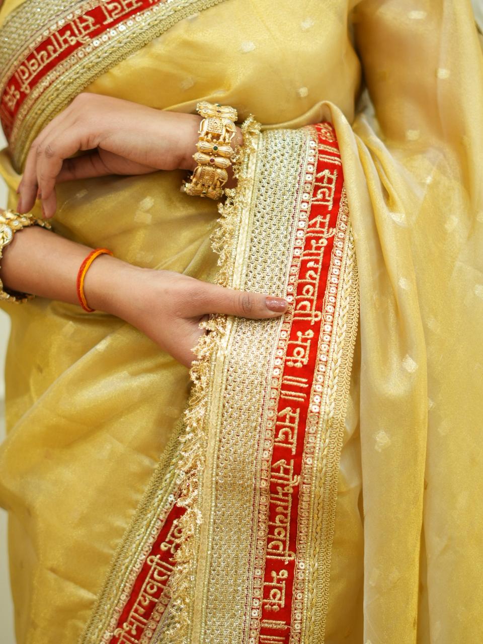 By Designer Saree With Zardosi Work
