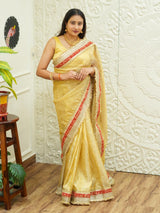 By Designer Saree With Zardosi Work