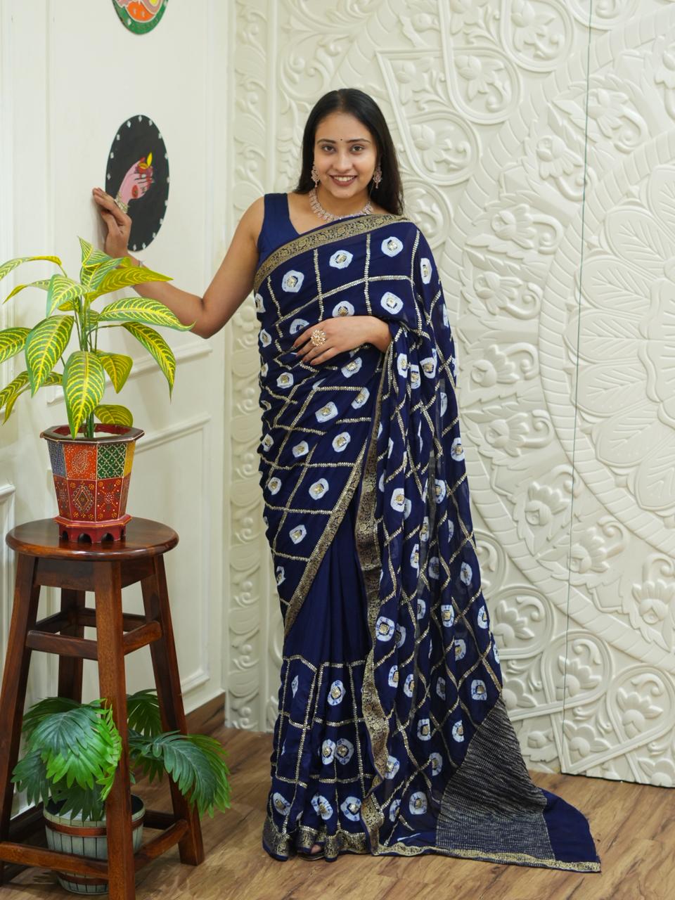 KcPc New Elegant Banarasi Georgette Saree Adorned with Intricate Tari Embroidery PRF