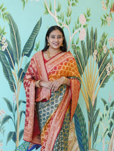 KcPc New Pure khaddi Georgette Upada Neemzari Bandhej Saree